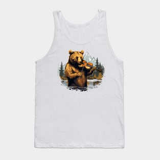 Grizzly Bear playing violin Tank Top